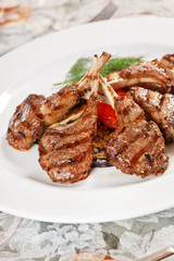 Grilled meat ribs