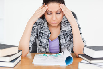 Exhausted student trying to learn