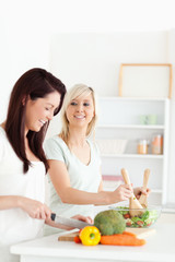 Obraz na płótnie Canvas Gorgeous Women preparing dinner