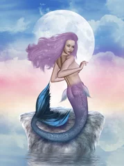Peel and stick wall murals Mermaid mermaid