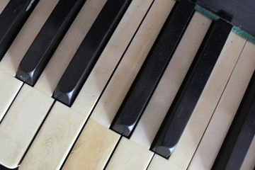 Old piano keys