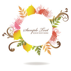 cluster amaryllis and autumn leaves frame