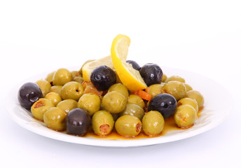 Olives on white