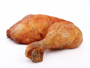 Chicken leg isolated on white