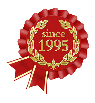 since 1995 button seal siegel jubiläum