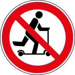 Verbotsschild Tretroller fahren verboten Schild Zeichen