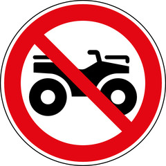 Verbotsschild Quad ATV Geländefahrzeuge verboten Zeichen © T. Michel