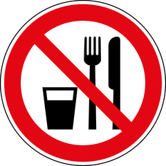 Verbotsschild Essen und trinken verboten Zeichen