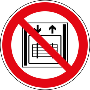 Verbotsschild Kein Lastenaufzug Schild Zeichen Symbol