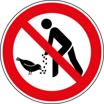 Verbotsschild V&ouml;gel - Tauben f&uuml;ttern verboten Zeichen Schild