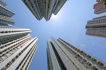 Fototapeta na wymiar Hong Kong crowded housing apartments