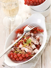 octopus salad with redcurrant