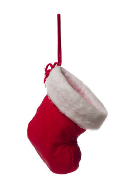 Isolated Red Christmas Stocking