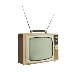 1960's Portable Television with Antennas Up - Side Angle
