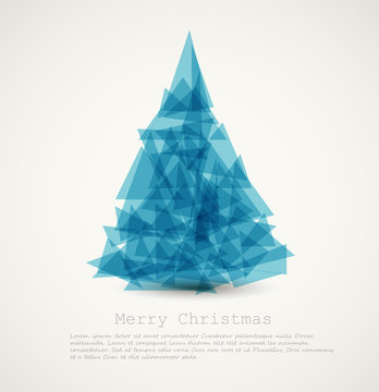 Vector blue modern abstract christmas tree