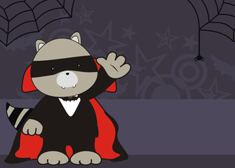 raccoon dracula cartoon background