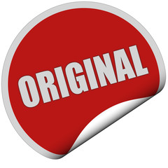 Sticker rot rund curl unten ORIGINAL