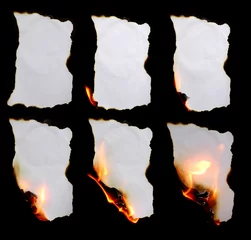 Crédence de cuisine en verre imprimé Flamme papier brûlant