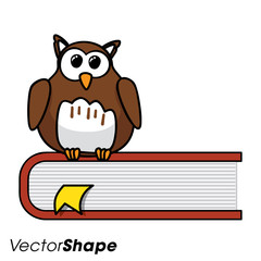 Smart owl sitting on a book,education concept