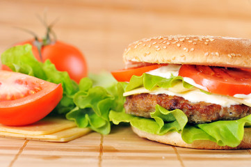 hamburger with cutlet