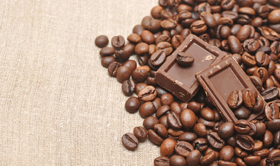 coffee beans and chocolate