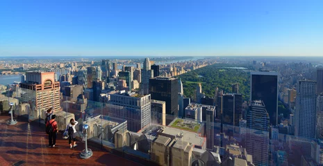 Crédence de cuisine en verre imprimé New York Manhattan Aerial Skyline