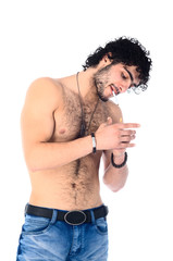 Fototapeta premium Young athlete smoker | Isolated