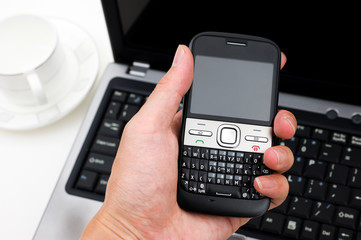 Obraz premium laptop and mobile phone