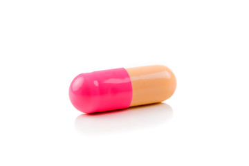 Pink Pill against white background