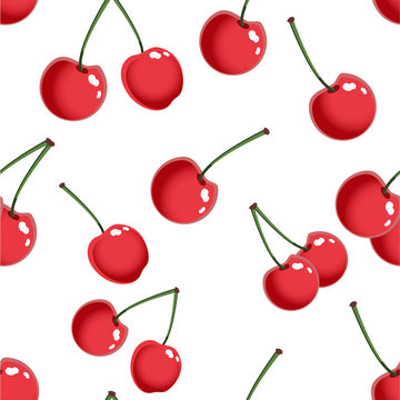 Seamless pattern with cherry