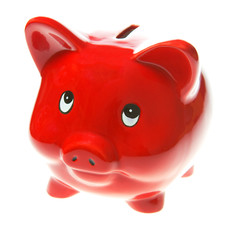Red piggy bank
