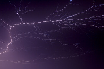 Lightning Arcs in the Night Sky