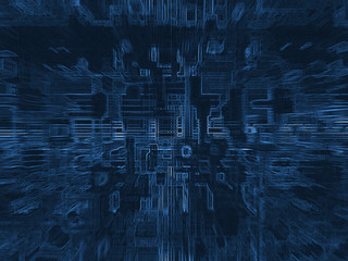 Abstract Blue Electric Circuit Future Technology 05