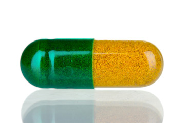 Medical capsule isolated on white