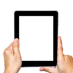 digital tablet in hands