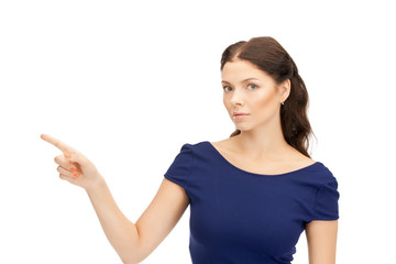 businesswoman pointing her finger