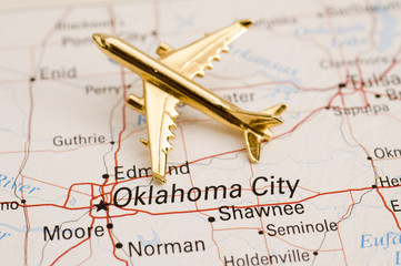 Fototapeta na wymiar Samolot nad Oklahoma