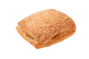 Assortment of bread and pastry composed on the table