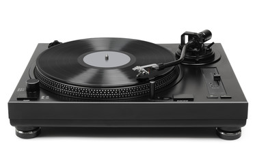 vinyl player on white background