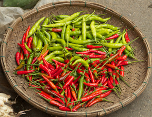 Chili on a vietnamese market