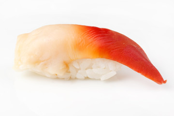 sushi on the white