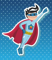 Poster Superheld jongen cartoon. © Cienpies Design