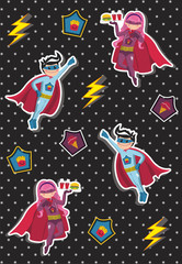 Cartoons superhero kids pattern