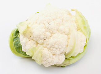 Fresh cauliflower isolated on white