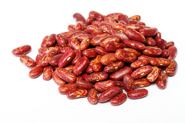 dried red beans on white background