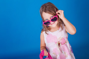 Fashion little girl studio series over white