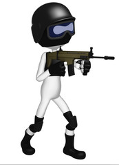 SWAT police officer with assault rifle