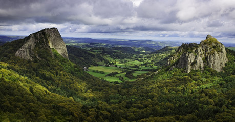 Landscape in the Central Massif in France