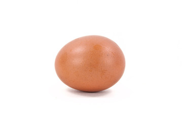 A single brown egg shot on white background.