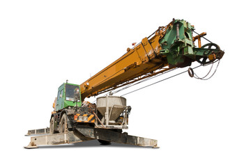 Crane truck with clipping path